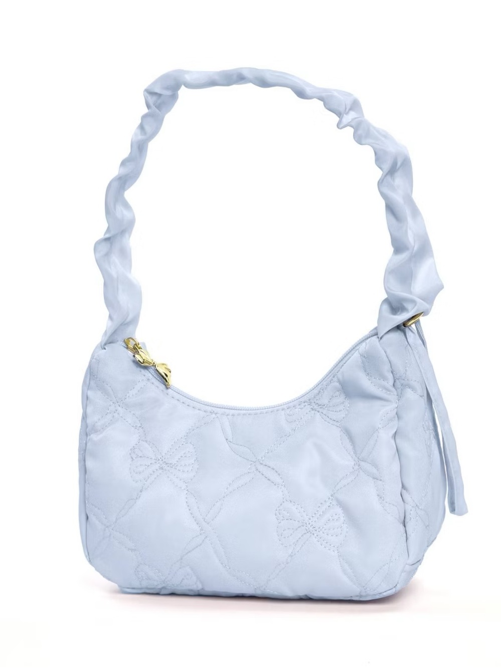 LoveShackFancy Target Yoobi Light Blue Quilted Shoulder Bag Twisted Strap New